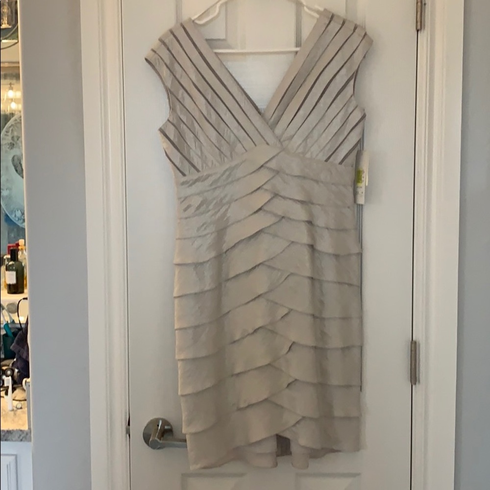 Adrianna Pappell silver cocktail dress